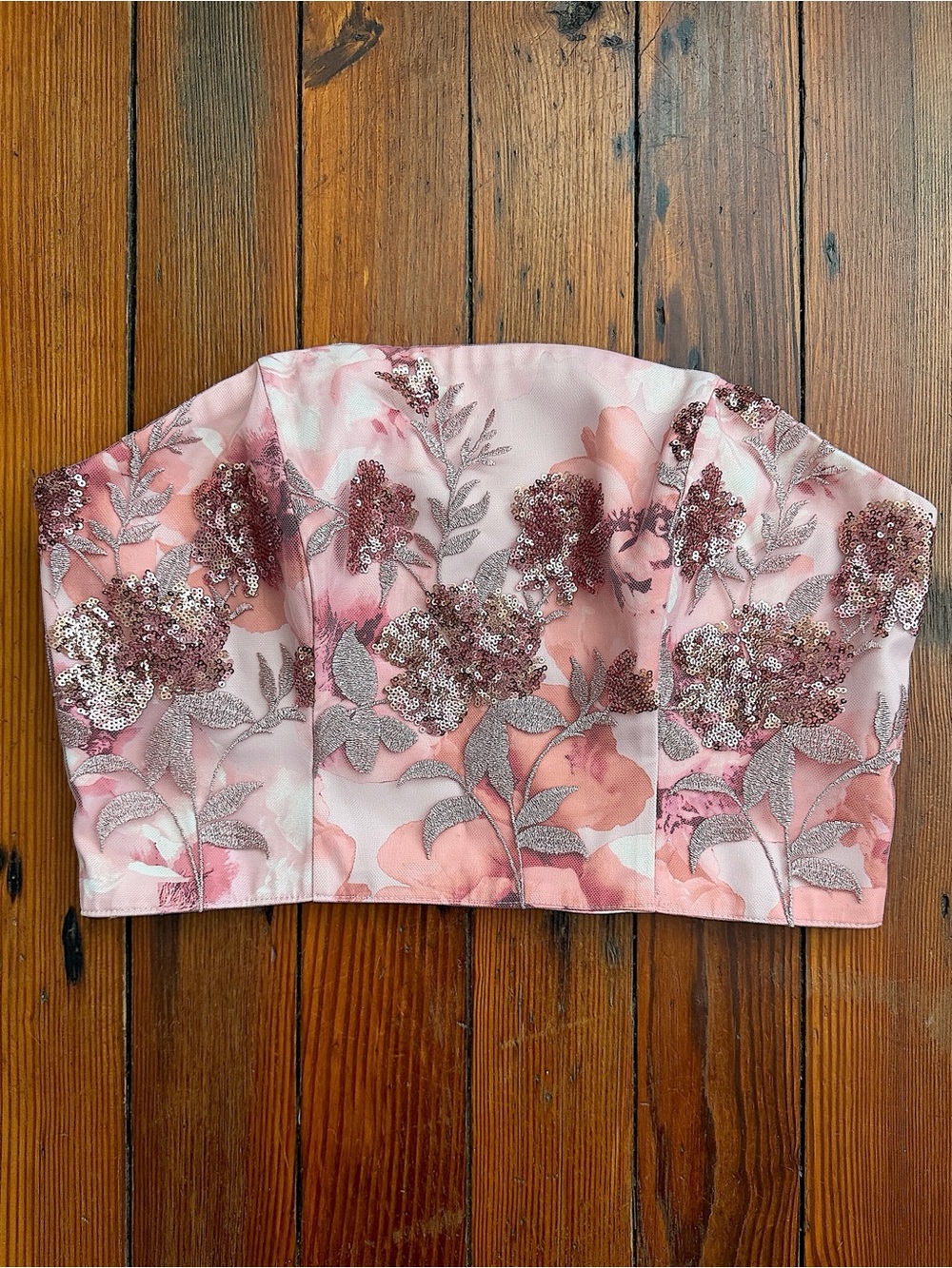 Muse Embroidered Strapless Bustier Top